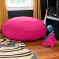 thumbnail image 2 of CC Home Furnishings Cocoon Bean Bag Kids Microsuede Chair - 48" - Fuchsia Pink, 2 of 8
