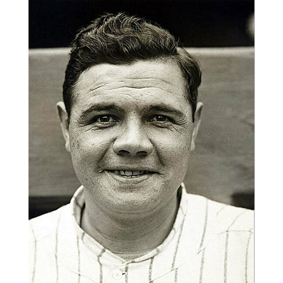 Babe Ruth Portrait Classic Baseball - 12x18 Inch Laminated Aviation Poster - Stunning Detail and Bold Colors