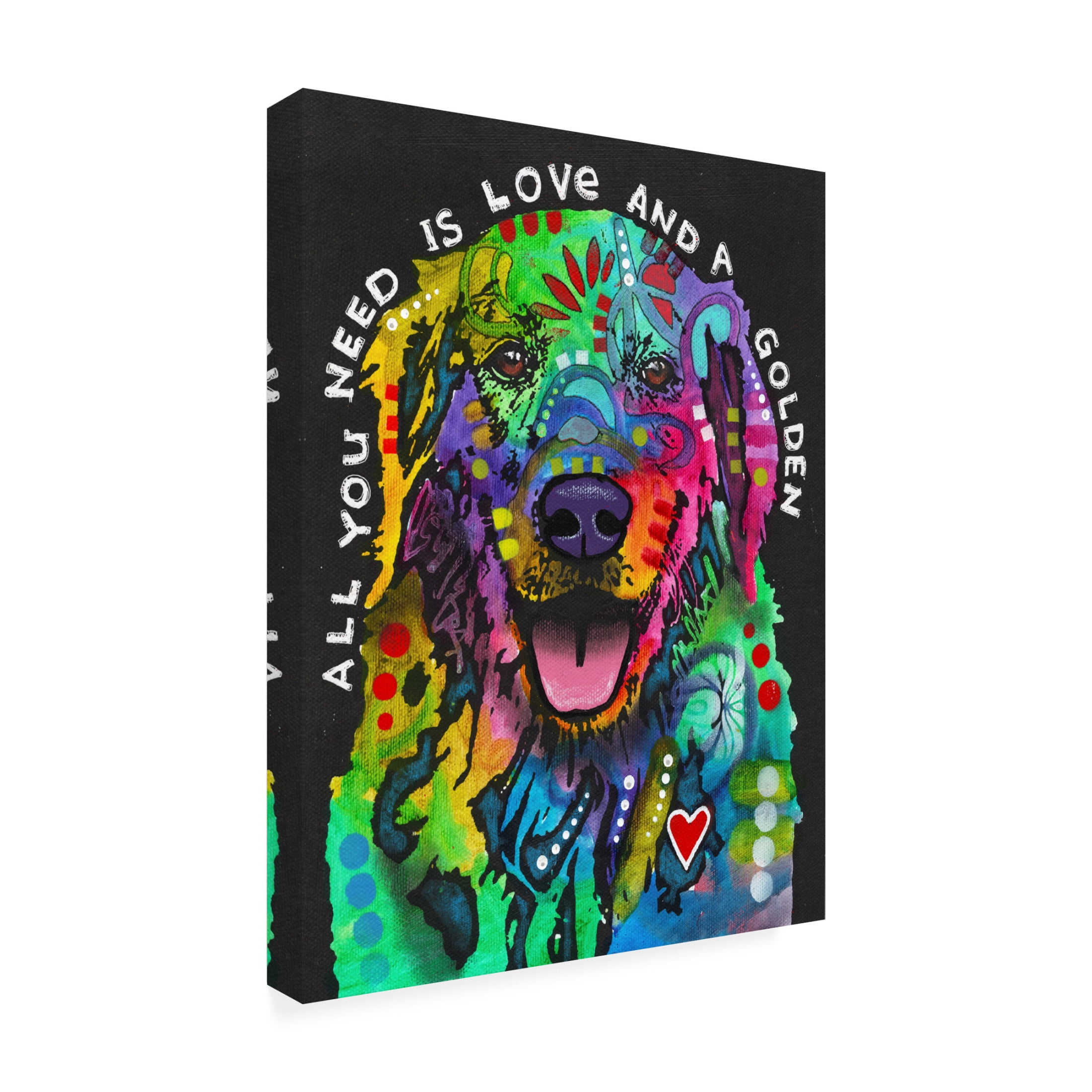 Canvas Wall Art - Dean Russo 'Love And A Golden' Wall Art for Living Room, Bedroom, or Office Décor by Trademark Fine Art - 18 x 24 Inches