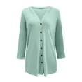 thumbnail image 6 of Baberdicy Long Cardigans for Women, Womens Open Front Lightweight Long Cardigan Button Down Loose Solid Outerwear Cardigan Sweaters for Women Green 2Xl, 6 of 8