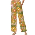 thumbnail image 2 of Psesaysky Women's Wide Leg Pants Hippie Floral Print Summer Capri Palazzo Loose Casual Flowy Sweatpants Baggy Slacks with Pockets, Size S, 2 of 7