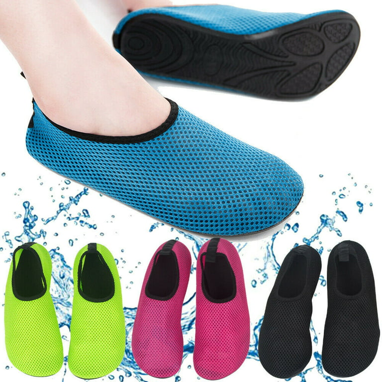 Unisex Water Shoes for Pool Quick Dry Flexible Water Skin Swimming Shoes  Non Slip Barefoot Socks, Blue 