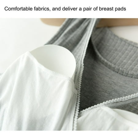 

nsendm Women Pregnancy Summer Sleeveless Vest For Breastfeeding Maternity Ribbed Printed Round Neck Top Pajama Set for Women Shirt Pink 3X-Large