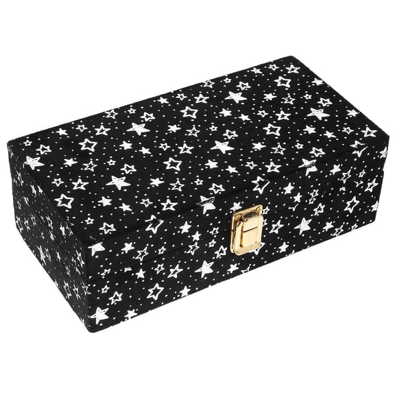 AURARMLET Semi-Circular Jewelry Box Black Wood Jewelry Storage for Women 1Pack