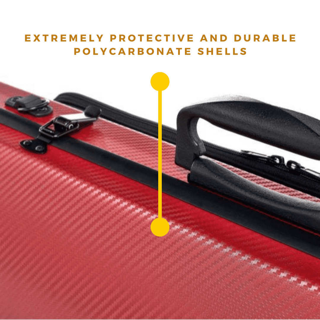 PURE by GEWA Polycarbonate 2.4 Oblong Violin Case - Red/Black - Subway Handle