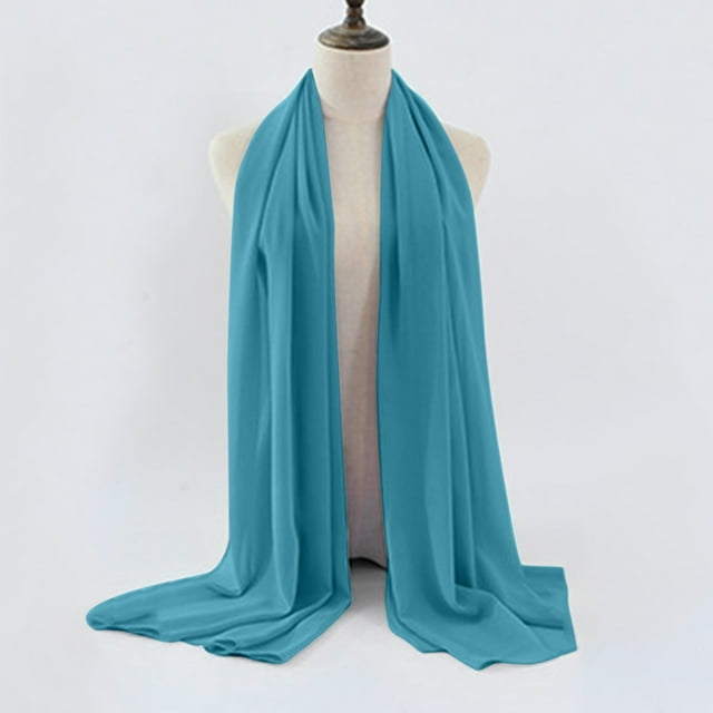 Women's Soft Solid Color Shawl Baotou Pearl Chiffon Shawl Muslim Hijab