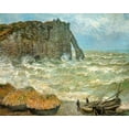 thumbnail image 2 of Monet, Claude 32x26 Gold Ornate Wood Framed with Double Matting Museum Art Print Titled - Etretat-rough sea 1883, 2 of 4