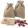Burlap Bags with Drawstring Set, 5.5 x 4 and 4.8 x 3.5, Sacks 20 for Small Favor, Gift, Treat, Goodie, Party, Jewelry, Little Sachet, Coffee Bean, Mini Decor, Craft, Candy, Tea Storage (Linen)