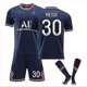 thumbnail image 1 of Nuevo 21/22 Home Kits de fútbol para niños Camiseta de tiras azules Camiseta de fútbol Traje de entrenamiento-21-22 PSG Home Kit Messi 30-M BmatwkZeng Bmatwe Jersey, 1 of 1