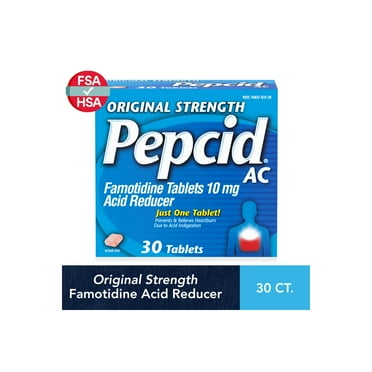 Pepcid AC Original Strength Heartburn Medicine, 10mg Famotidine, 30 Count
