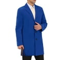 thumbnail image 4 of ABRIGOS DE HOMBRE INSPIRE CHIC Color Sólido Cuello con Muesca Diseño de Un Solo Botón Abrigo Largo de Invierno M Azul Real, 4 of 7