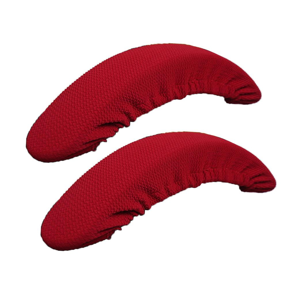 1 Pair Stretch Chair Armrest Covers Desk Chair Arm SlipCover Red