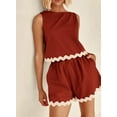 thumbnail image 4 of Womens 2 Piece Beach Vacation Cropped Tank Top High Waist Shorts Set, 4 of 18
