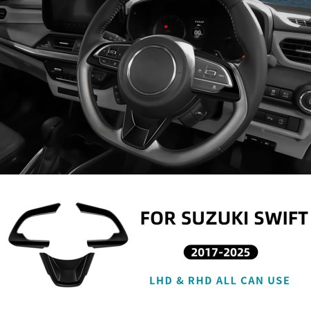 Carbon Fiber Style Car Steering Wheel Button Bottom Frame ABS Sticker For Suzuki SWIFT 2017-2024 2025 Suzuki Fronx 2024 2025.