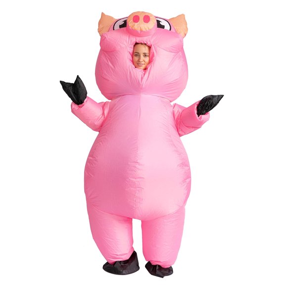 Joyfy Halloween Inflatable Costume for Adults, Air Blow-up Piggy Dress Up Unisex Cosplay Costume (Pink)