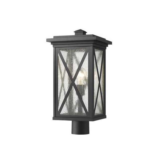 Z Lite 583PHBR-BK 20 in. Brookside 1 Light Black Outdoor Post Mount Fixture