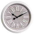 thumbnail image 1 of 15.5" Gray Shiplap Wall Clock with Raised Roman Numerals, 1 of 6