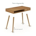 thumbnail image 6 of Nathan James Parker Modern Home Office Desk in Walnut Wood with Open Storage Cubby and Small Drawer, Walnut, 6 of 9