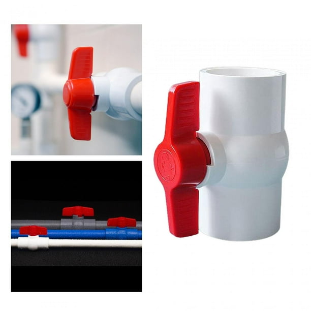 PVC Ball Valve Red T Handle Water Shut Off Valve Pipe Fitting