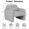 thumbnail image 6 of Pawverly Teddy Fleece Accent Chair with Pillow, Upholstered Armchair Single Sofa Chair for Living Room, Bedroom, or Study, Gray Sherpa Fabric, 6 of 7