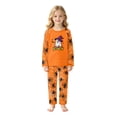 thumbnail image 3 of Family Halloween Pajama Set Long Sleeve Crew Neck, Soft Halloween Family Pajamas with Ghost Witch Hat Spider Web Print, Spooky Matching Halloween Pajamas Sleepwear, 3 of 7