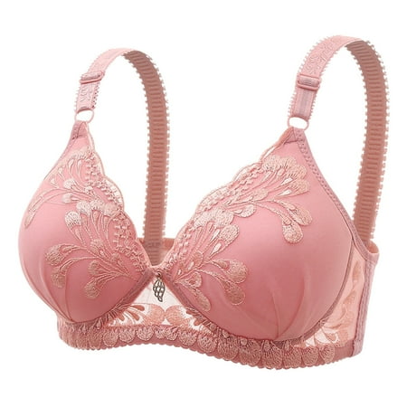 

CLZOUD Everyday Bras Rose Gold Hot Plus Size Cotton Underwire Comfortable Women Underwear Bra S