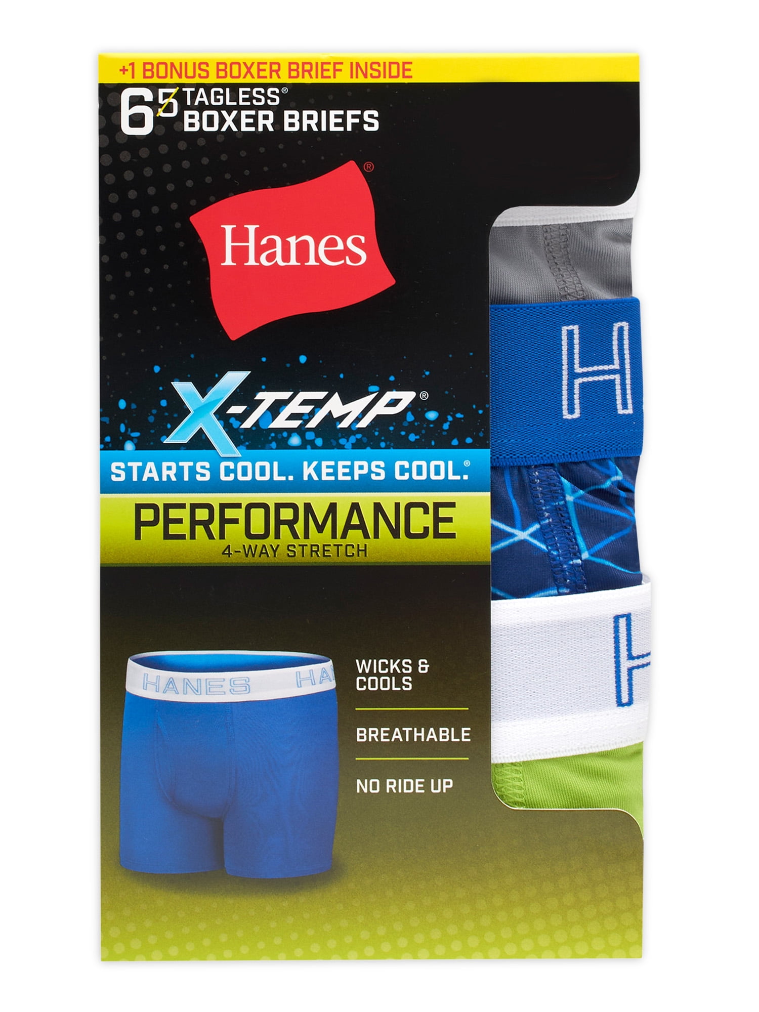 Hanes Boy's 5-Pack X-Temp Printed Stretch Boxer Briefs - BXSTP5-S