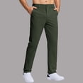 thumbnail image 2 of OOOUM Stretch Golf Pants for Men High Waisted Straight Leg Dress pants with Pockets Slim Fit Casual Work pants Army Green XXXXXXL, 2 of 6