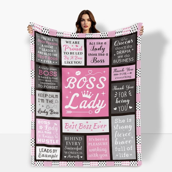 Flannel Blanket For Boss Appreciation Gift With Heartfelt Gratitude And Blessings Soft Warm Comfortable Fleece Blanket Suitable For Sofa Bed Travel Camping Shipped From The USA