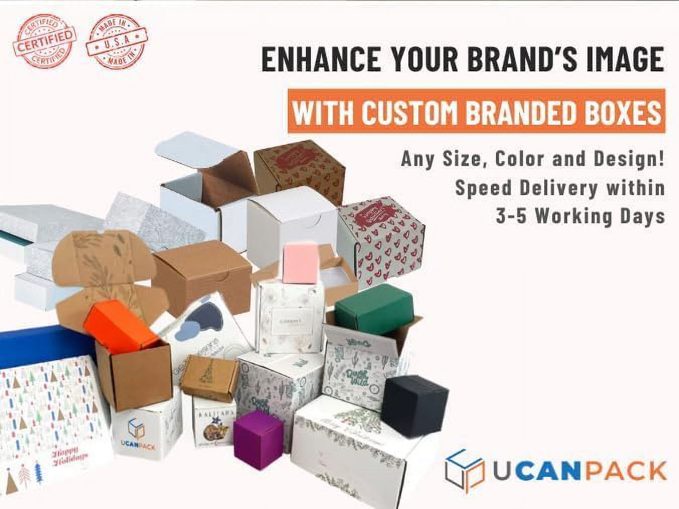 Ucanpack Deluxe Mailer Box Corrugated Moving Boxes 3mm Thick Medium White, 12 x 10 x 6" - 25 Pcs