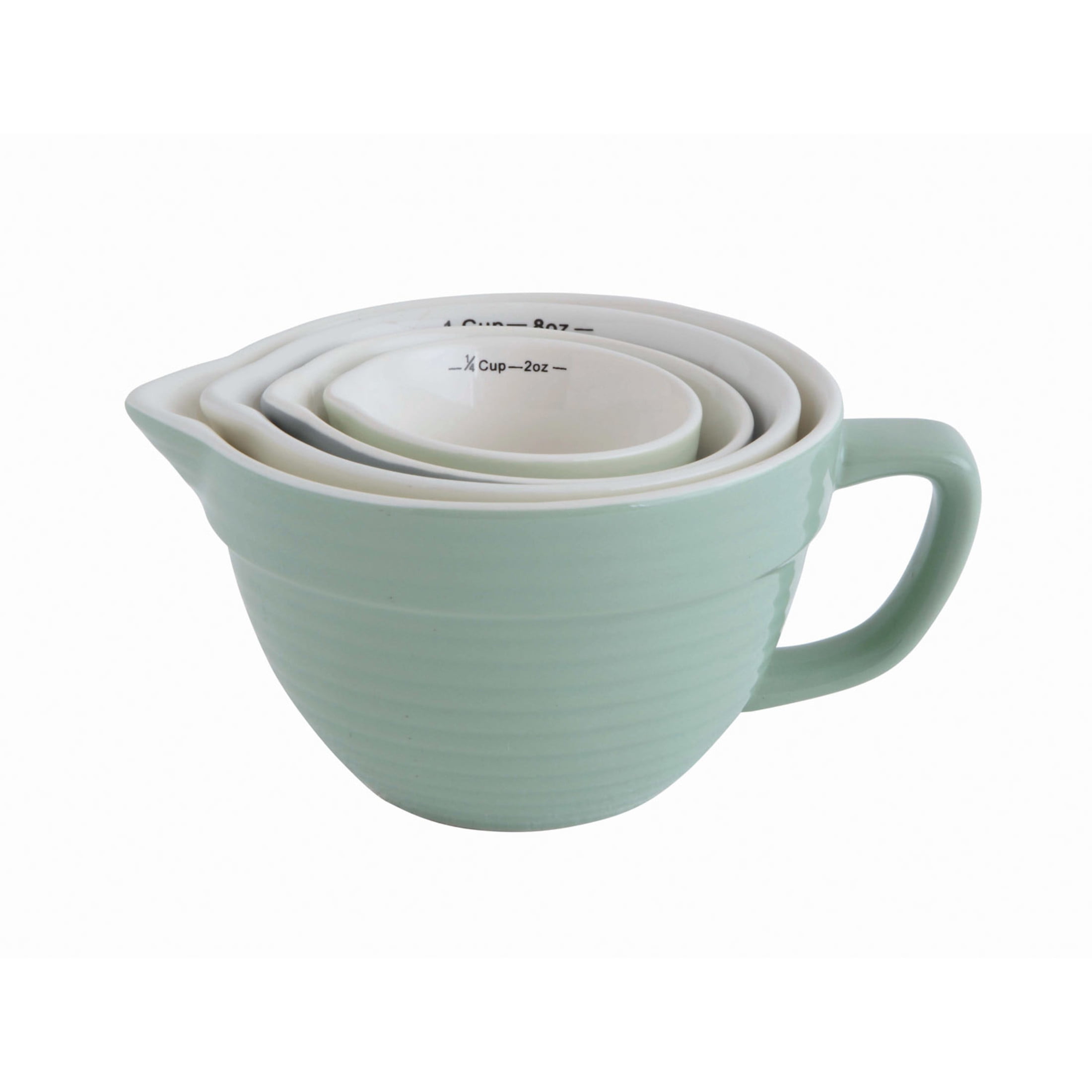 Creative Co-Op Batter Bowl Shaped Measuring Cups (Set of 4 Sizes)