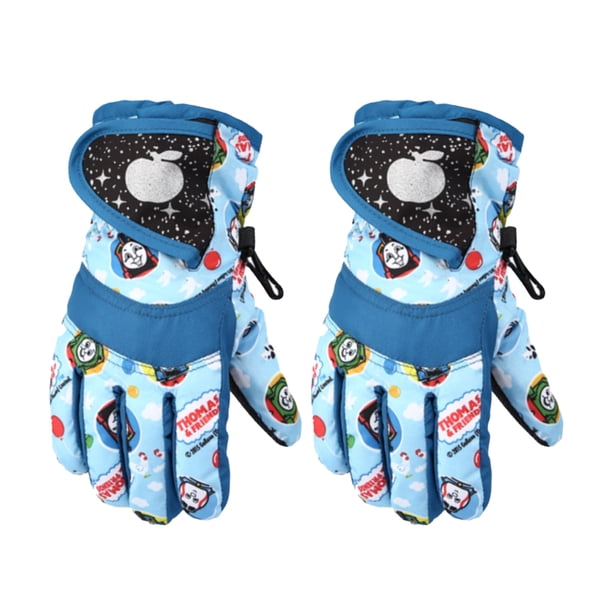 Bearachild 2 piezas de guantes de nieve para niños, artículos deportivos cálidos antideslizantes, impermeables, gruesos, prácticos mitones de Suministros térmicos cian L Bearachild HA059843-06B