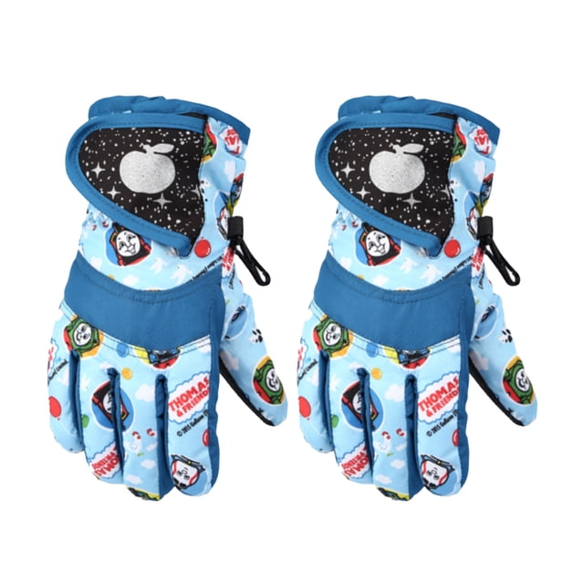 Bearachild 2 piezas de guantes de nieve para niños, artículos deportivos antideslizantes, guantes gruesos para deportes de invierno a prueba de viento, Suministros térmicos cian L Bearachild HA059843-06B