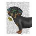 thumbnail image 2 of Fab Funky 12x14 Black Ornate Wood Framed with Double Matting Museum Art Print Titled - Dachshund Flower Glasses, 2 of 4