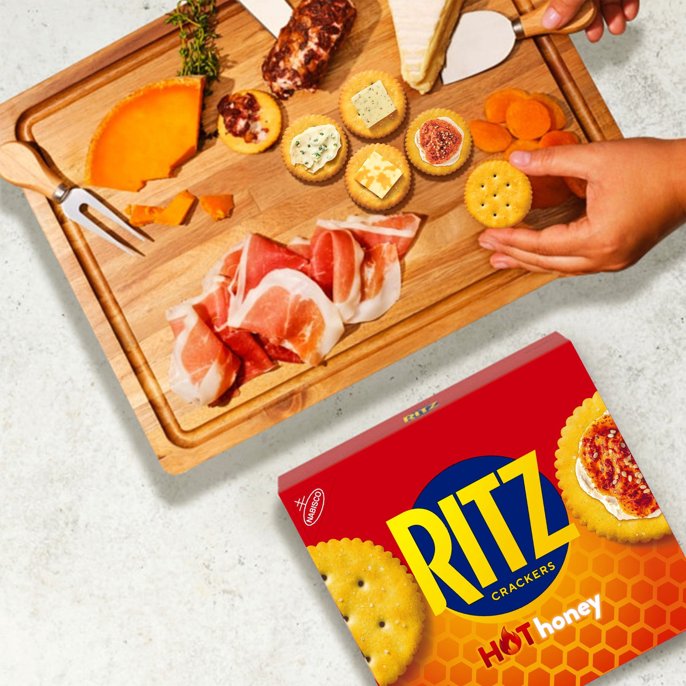 RITZ Hot Honey Crackers, Snacks for Kids and Adults, Lunch Snacks, 13.7 oz