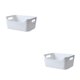 thumbnail image 4 of Yuarrent Caja de almacenamiento con asa, contenedor de plástico duradero, cesta organizadora, asa de almacenamiento portátil de PP, blanco 2piezas, 4 of 6