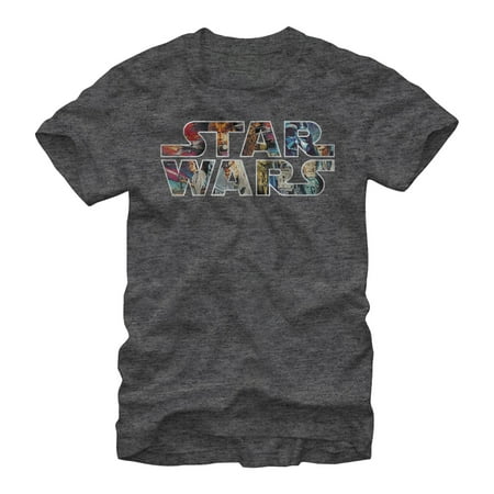 Men's Star Wars Classic Poster Logo Graphic Tee Charcoal Heather Large