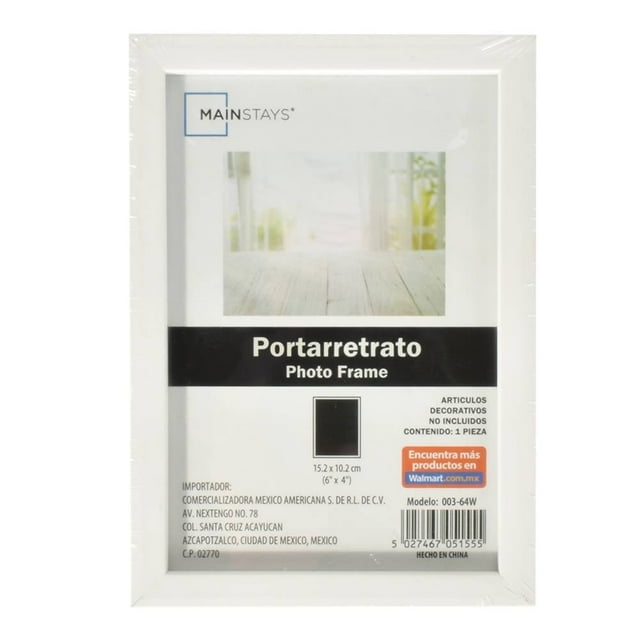 Portarretrato Mainstays Blanco 6 x 4 pulgadas