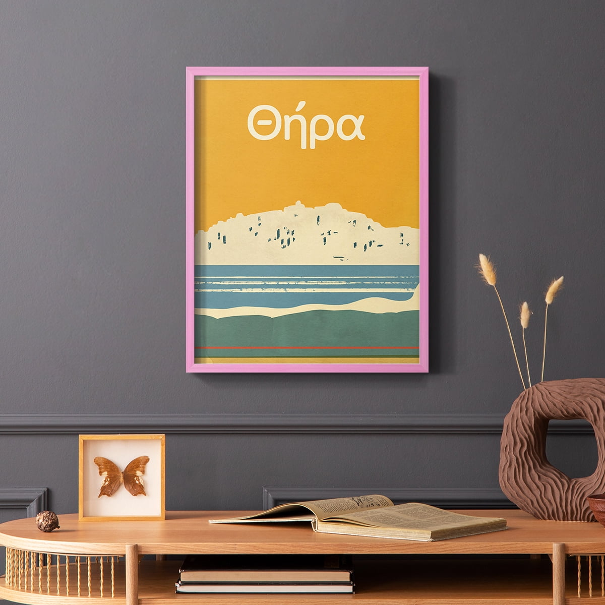 Summer Abroad III Framed Print in Pink Solid Wood Framed Print No Nail Hanging