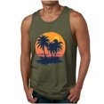thumbnail image 3 of Ofertas de Hoy en Liquidación! BiZtdJrK Men's Hawaiian Vacation Tank Tops 2025 Summer Sleeveless Loose Breathable Shirts Comfy Cotton Workout Running Tees Army Green L, 3 of 6