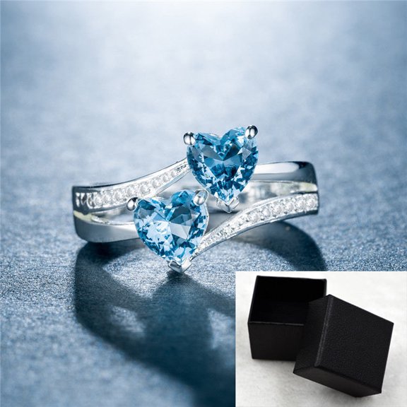 Platinum Plated Copper Zircon Ring Set Green Blue Pink 3 Color Fashion Jewelry Sizes 6 7 8 9 10 Gift Elegant Daily Wear