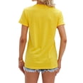 thumbnail image 3 of Langwyqu Summer Casual Round Neck Women Sunflower Print Short Sleeved T-Shirt, 3 of 5
