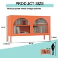 thumbnail image 5 of Metal Storage Cabinet with Doors and Shelves,2 Door TV Stand,Accent Cabinet，Metal Locker, 5 of 6
