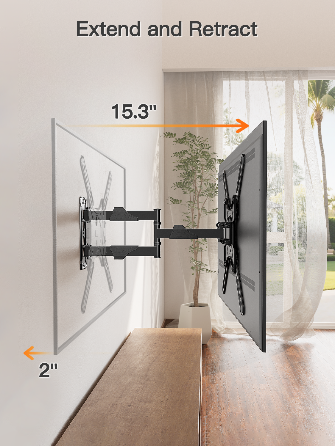 HOMOUNT Full Motion TV Wall Mount, 26–65 inch, 77 lbs photo 4