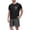 02 Black White Line Grid, variant on Men's Pajama Set Short Sleeve Crew Neck Summer Pjs Sets 2 Piece Sleepwear With Pockets S-2XL