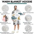 thumbnail image 5 of Wearable Oversized Blanket,Colorful Dinosaurs Eggs Leaves Pattern Wearable Blanket Hoodie for Adults,Cozy Hooded Blankets with Super Pockets,Super Warm Fuzzy Pullover for Women & Men, 5 of 6