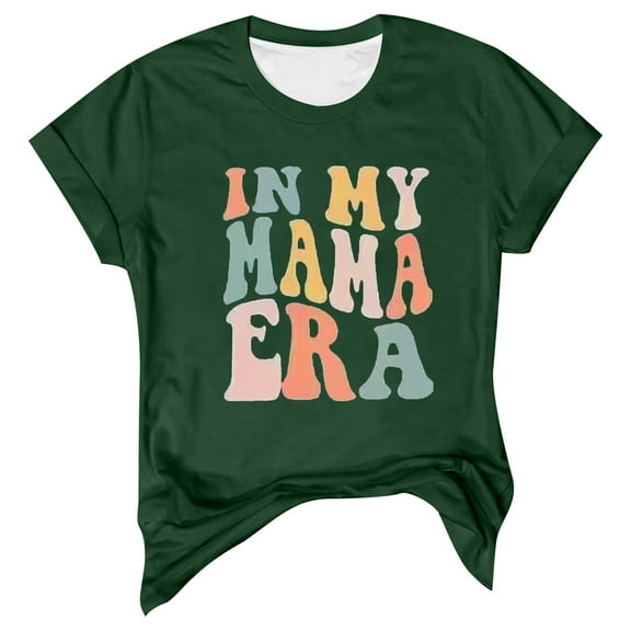 Fesfesfes Short Tshirts for Women Fashion Women's Casual Short Sleeve Round Neck Printed Ladies Tops Blouse T-Shirts for Women XL(US:10)