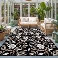thumbnail image 2 of Area Rugs 3'x5', Black White Floral Carpet Runner Indoor Outdoor Rugs Home Decor Aesthetic, Farmhouse Vintage Botanical Leaves Non Slip Mats Washable Accent Rug for Living Room Bedroom, 2 of 8