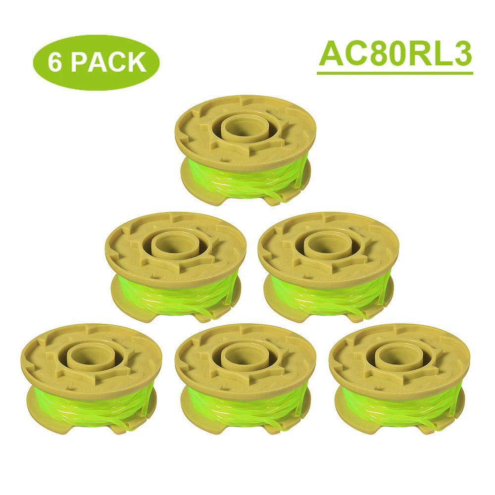 6Pack String Trimmer Replacement Spool Line Weed Eater Edger Ryobi 18/24/40V 