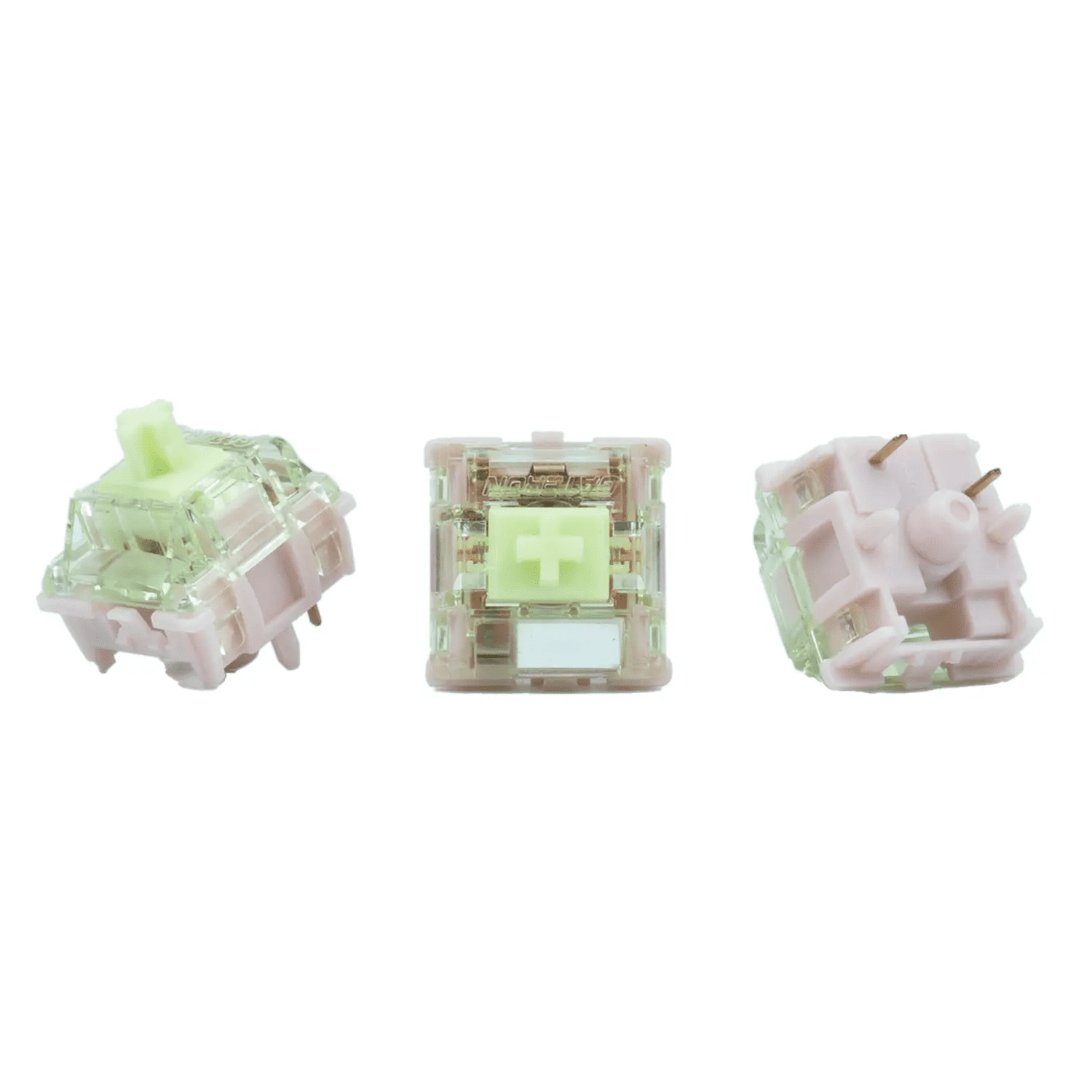 GATERON Harmonic Clicky Keyboard Switches, 5 Pin 65gf Pre-lubed Plate Mounted Pink-Green Clicky Key Switches Compatible for MX Mechanical Keyboard (35pcs)